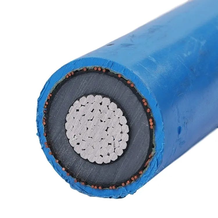 Single core Medium Voltage Aluminium conductor XLPE insulated Copper Wire screened PVC sheathed NA2XSY power cable
