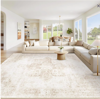 Tapis moderne de luxe en fausse fourrure de cachemire pour salon, tapis de sol doux couleur crème minimaliste, grand format antidérapant pour la décoration intérieure