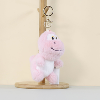 Porte-clés en peluche dinosaure mignon en gros, design personnalisé, mini dinosaure de dessin animé en peluche, jouet animal en peluche pour promotion
