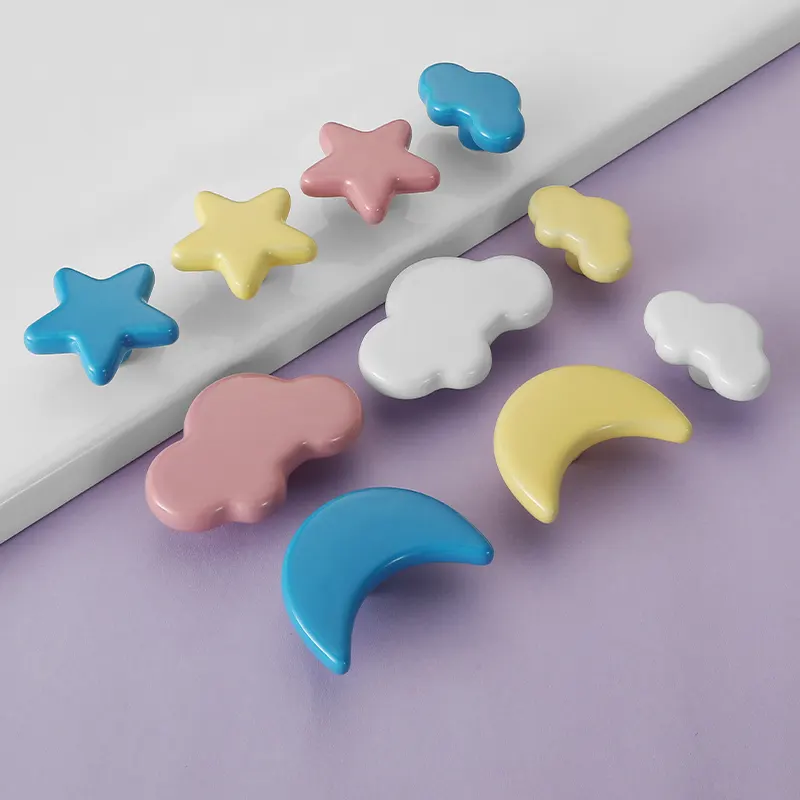 Manico in ceramica di alta qualità Moon /Star/ Clouds colorful Kids School Bedroom Cute lovely Handle