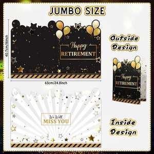 Wholesale 25*16 Inch Men Black Large Greeting Card Women Pink Big Happy Retirement Guest Book - Product Image 2
