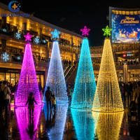 Árbol de Navidad LED RGB Comercial para Exteriores, Árbol Gigante Programable con Estructura de Acero para Decoración de Plazas Municipales y Centros Comerciales