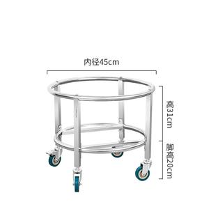 Équipement de restauration chariot de transport de porte-pot en acier inoxydable pour marmite trépied support de seau à soupe - Product Image 3