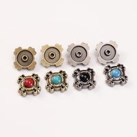 Conchos métalliques décoratifs avec vis, style pièce de monnaie, ornés de cristaux pour ceintures et accessoires