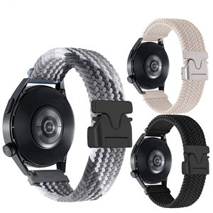 Bracelet de montre en nylon élastique de 20 mm 22 mm pour <span class=keywords><strong>Huawei</strong></span> Watch GT4 GT5, bracelets en nylon tressé pour Samsung Galaxy Watch 7 <span class=keywords><strong>6</strong></span> 5 - Product Image 1