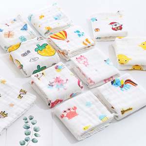 6-Layer Cotton Gauze <b>Muslin</b> Burp Cloth 25x50cm Small Face Soft Hand Towel for Kids Bathroom Use Woven Technique <b>Square</b> Shape - Product Image 1