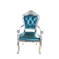 Sillón de Pedicura Grande de Acrílico, Estilo Barroco, con Respaldo Alto, Color Blanco Antiguo, Tipo Trono Real
