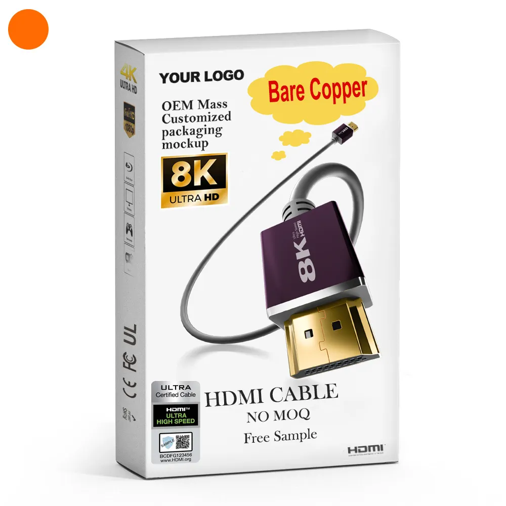 Kabel HDMI Tembaga Polos, Kabel HDMI Kecepatan Tinggi HD 1.5M 3M 5M 0.5 1 1.5 2 3 5 7 8 10 15 20 21 30 50 100 M FT 4K 8K 2.1
