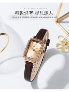 Reloj de Cuarzo para Mujer con Esfera Cuadrada de Moda, Especial de Navidad con Diseño de Lujo con Cristales - Product Image 5