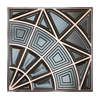 Carrelage de plafond suspendu Panneau décoratif intérieur ignifuge pour hôtel hôpital centre commercial appartement PL86 Couleur cuivre traditionnelle