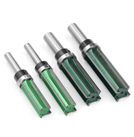 Fresa CNC de carburo con recubrimiento TiAlN de dos filos, vástago de 8 mm, para recorte y fresado de madera, con rodamiento totalmente encapsulado, OEM