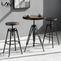 Tabourets et meubles de table en bois Chaise de bar haute pour café restaurant Salle à manger Chaise en bois Métal