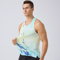 Harga Pabrik Label Pribadi Kaos Tank Top Olahraga Pria Tanpa Lengan Model Racerback Pasokan Grosir Custom LOGO dan Pola