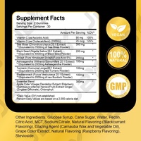 Gummies à l'huile de nigelle JBY, algues marines, ashwagandha, complément alimentaire pour la croissance des cheveux, gummies à l'huile de nigelle biologique