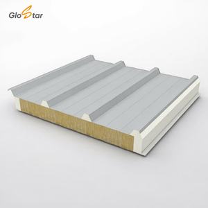 Panneau de toiture sandwich en laine de roche GLOSTAR Premium écologique, étanche, à joint debout, avec attaches dissimulées pour hôtels et aéroports - Product Image 1