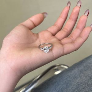 Bague de mariage Dylam en argent S925 plaqué rhodium avec pierre en moissanite D VVS1, bague de fiançailles, bague de promesse, bague de mariée pour femmes - Product Image 6