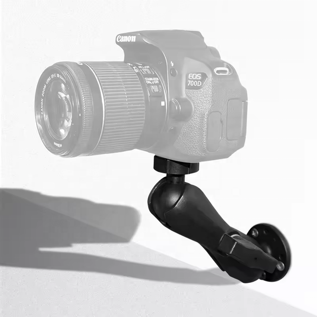 360 Rotating Adjustable Action Camera Wall Mount with 1/4" Thread Adapter for DSLR Camera Rig, LED Light, Flash Light, Cam