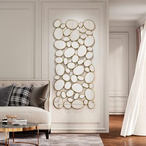 Factory Outlet Luxury <strong>Pebble</strong> Design Decorative <strong>Mirror</strong> with Aluminum Frame 5mm Thickness Hard Design Deformation - Product Image 3