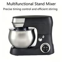 Batteur sur socle inclinable 1300W 12 vitesses en acier inoxydable 5L avec bol mélangeur et crochet pétrisseur pour usage domestique et commercial