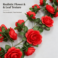 Guirlande de 45 têtes de pivoines artificielles en soie pour arche de mariage, décoration de balcon et de fête