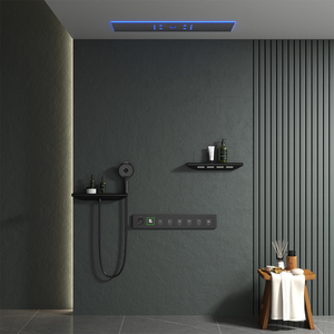 Nouvelle mode LED ensemble <span class=keywords><strong>de</strong></span> mélangeur <span class=keywords><strong>de</strong></span> <span class=keywords><strong>douche</strong></span> monté au plafond pluie brouillard cascade Bluetooth ensemble <span class=keywords><strong>de</strong></span> <span class=keywords><strong>douche</strong></span> thermostatique salle <span class=keywords><strong>de</strong></span> bain système intelligent - Product Image 3