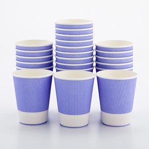 Hyde-made tasse en papier 8oz pour café ondulé, tasse en papier personnalisée 8oz avec couvercle - Product Image 6