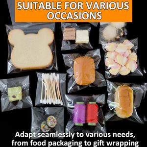 Sacs BOPP auto-scellants de qualité alimentaire, 100 pièces, 5x5 pouces, transparents, thermoscellables, refermables, pour emballer des cadeaux, des bonbons, des friandises - Product Image 5