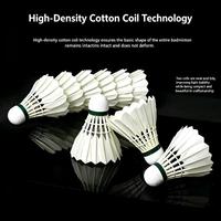 Volant de badminton professionnel de tournoi en plumes de canard hybrides, sandwich 2 couches avec liège – Haute élasticité, léger, super durable