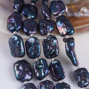 Perles d'eau douce baroques rectangulaires blanches naturelles de 18 cm (15-17 mm) en gros pour la fabrication de bijoux et bracelets DIY - Product Image 4