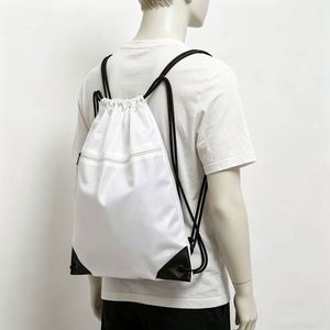 Custom Reusable Polyester <b>Drawstring</b> <b>Backpacks</b> Print Logo Gym Shoulder School Bag for Kids - Product Image 4