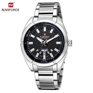 Reloj de Pulsera de Cuarzo <span class=keywords><strong>NAVIFORCE</strong></span> <span class=keywords><strong>9038</strong></span> para Hombre, Estilo Casual de Negocios, Acero Inoxidable de Lujo con Función Impermeable, Logotipo Personalizable - Product Image 1