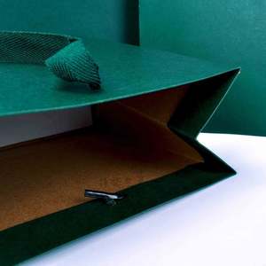 Sacs à provisions en papier personnalisés de luxe verts pour vêtements avec impression de logo - Product Image 2