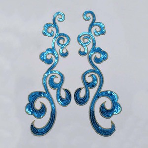 Abiti fatti da te con paillettes e ricami geometrici con adesivi per feste abito da festa con motivo in ferro - Product Image 3