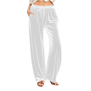 Pantalons de jogging décontractés pour femmes, taille mi-haute, coupe droite, ample, respirant, longueur entière, vente en gros - Product Image 5