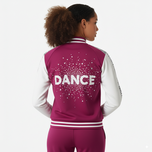 Custom Design Cheerwarming-Up Jasje Meisjes Warming-Up Jas Sublimatie Sparkle Steentjes Dans Praktijk Cheerleading Jassen - Product Image 5
