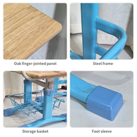 Fournisseurs de mobilier de classe moderne et écologique, ensemble de chaises et de tables en bois pour les élèves, panier de rangement pour bureau scolaire