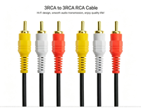 Câble composite AV 3 RCA mâle-mâle plaqué or 24 carats pour TV Box DVD 1,5m/3m/5m/10m/15m/20m