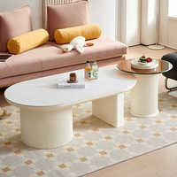 Petite Table Basse pour Studio Appartement Salon Designer Style Intégré Lumière Luxe Balcon Table Basse Blanc Pur