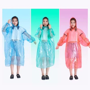 Unisex <span class=keywords><strong>Set</strong></span> di impermeabili monouso per adulti bambini Poncho con Logo decorazione XL formato ispessita <span class=keywords><strong>pioggia</strong></span> di plastica alla deriva - Product Image 1
