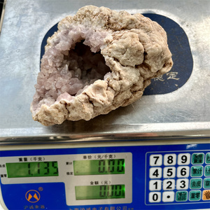 Yeni varış toptan yüksek kalite doğa ham kristal pembe ametist Geode küme satılık - Product Image 5