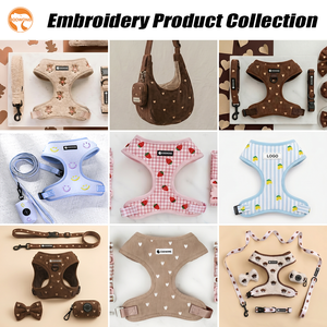 Arnés y Correa Ajustables para Perros con Bordado Personalizado OEM, Collares y Correas para Mascotas Sin Tirones, Conjunto de Arnés de Lujo para Perros - Product Image 4