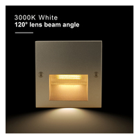 Luz LED Cuadrada Empotrada de Aluminio IP65 de 2W 3W, Doble Voltaje DC24V AC 100-240V, Haz de Luz de 120 Grados, Cristal Transparente para Pasillos y Balcones