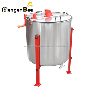 Extractor de Miel Manual de Acero Inoxidable Mengerbee de 6 Cuadros con 3 Patas + Una Válvula de Miel para Extracción Radial - Product Image 1