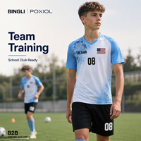 Amerikanische Maßgeschneiderte Fußball-Teamkleidung Feuchtigkeitsableitendes Fußballtrikot und -shorts für Teamtraining und Schulklubs Schnelltrocknend