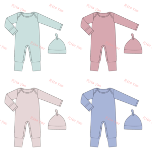 Vestiti personalizzati per neonato autunno inverno 100% pettinato in cotone dormiente piegati su cappello Unisex che torna a casa 2025 - Product Image 4