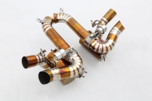 Sistema de Escape Catback de Titanio con Válvula de Diseño Personalizado, Pulido Espejo, Tubos de Escape Premium de 1.2 mm de Grosor para <span class=keywords><strong>Ferrari</strong></span> <span class=keywords><strong>FF</strong></span>/F12 6.2 V12 1 - Product Image 4