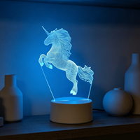 Veilleuse intelligente 3D, 7 couleurs, lumières LED changeantes, décoration de chambre à coucher pour chambre d'enfant, pour utilisation dans le salon