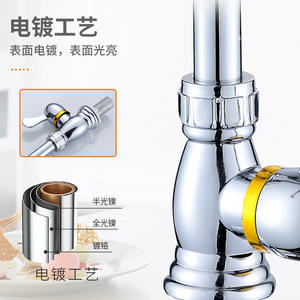 ก๊อกน้ำห้องครัวแบบก้านเดียว โลหะผสมสังกะสี หมุนได้ 360 องศา แบบติดตั้งบนเคาน์เตอร์ วาล์วเซรามิก - Product Image 3