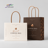 Sac en papier personnalisé pour café avec poignée en corde, impression de qualité supérieure pour café, nourriture gourmet, emballage cadeau à emporter