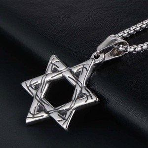 <b>Star</b> Pattern Stainless Steel Necklace Pendant Hollow <b>Design</b> SP619 Fashion Jewelry - Product Image 3